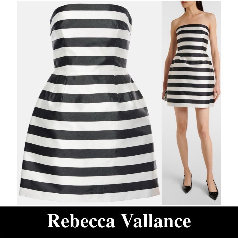 新作【Rebecca Vallance】Irene striped strapless minidress