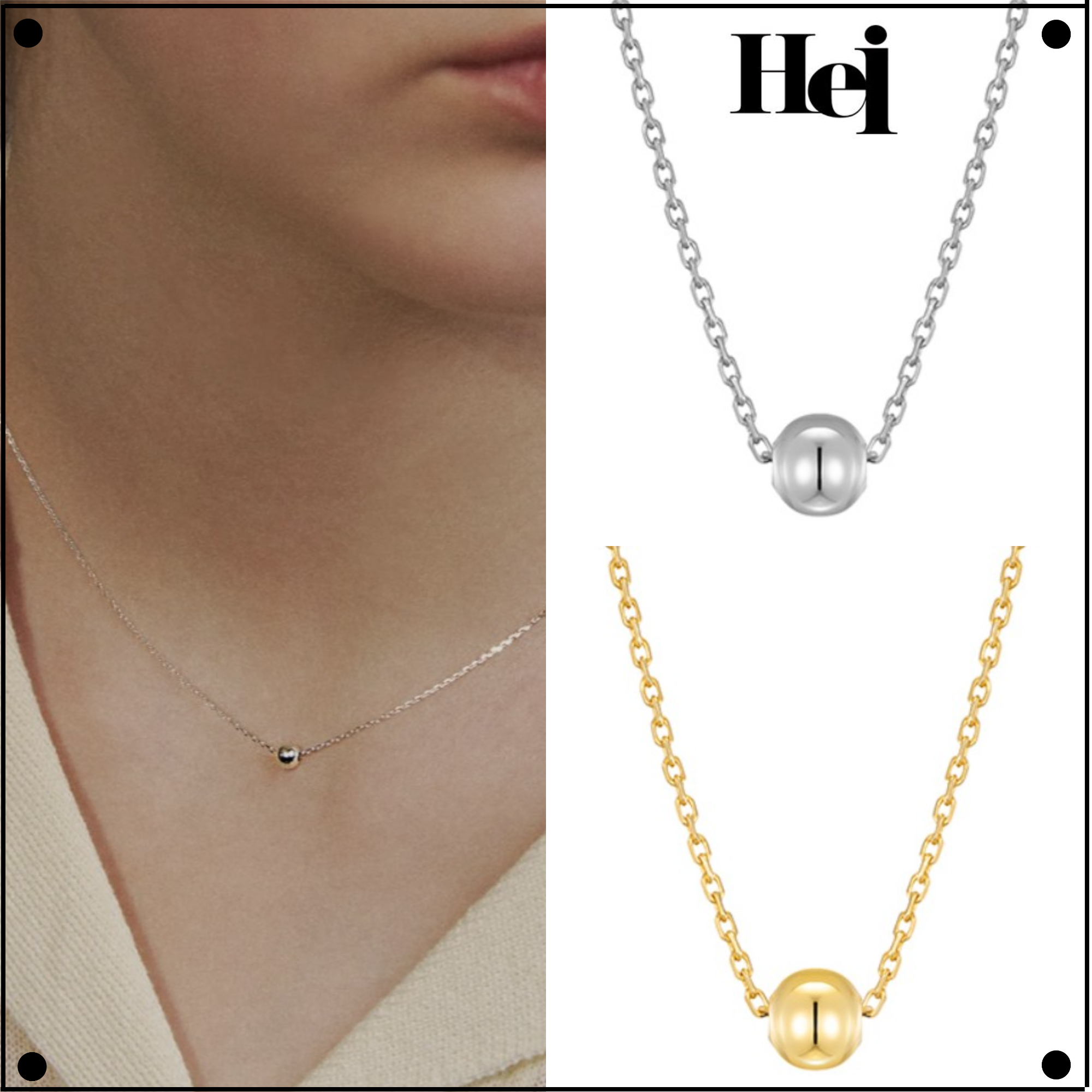 日本未入荷Heiの[sv925]ball point necklace 全2色