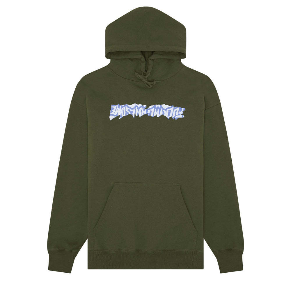 【FUCKING AWESOME】CUT OUT LOGO HOODIE ARMY GREEN