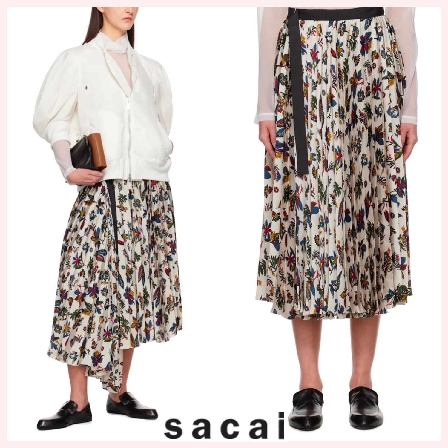 ★sacai★関税込♪日本未入荷♪Tropical プリント ミディスカ-ト