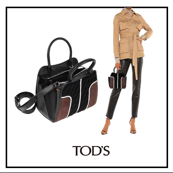 【SALE】TOD'S ロゴレザーハンドバッグミディアム黒ショルダー付
