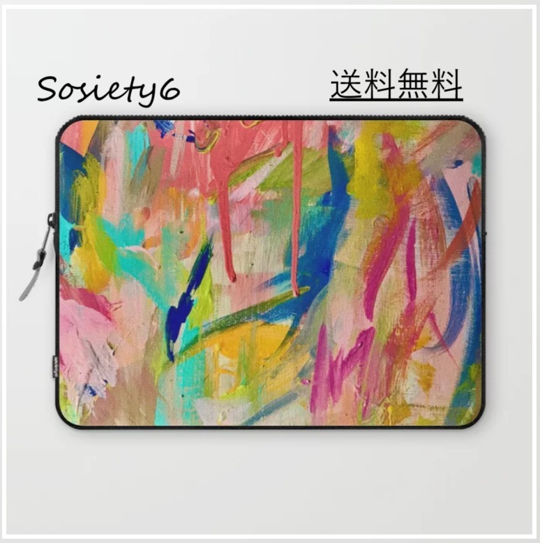 Sosiety6 パソコンケース モダン アート 抽象画 ネオン