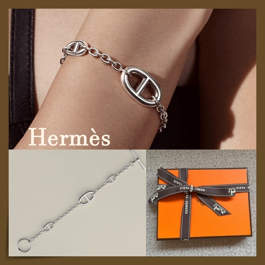 【HERMES】上品 手元輝く シルバー☆人気 Farandoleブレスレット