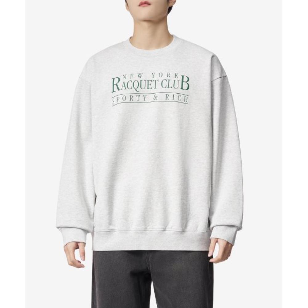 ★Sporty & Rich★ NY Racquet Club Sweatshirt Heather Gray CR