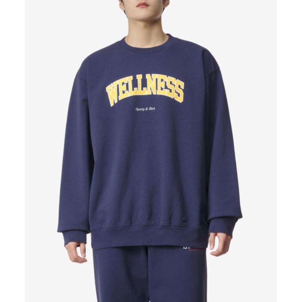 ★Sporty & Rich★ Wellness Ivy Crew Neck Sweatshirt Navy CRA