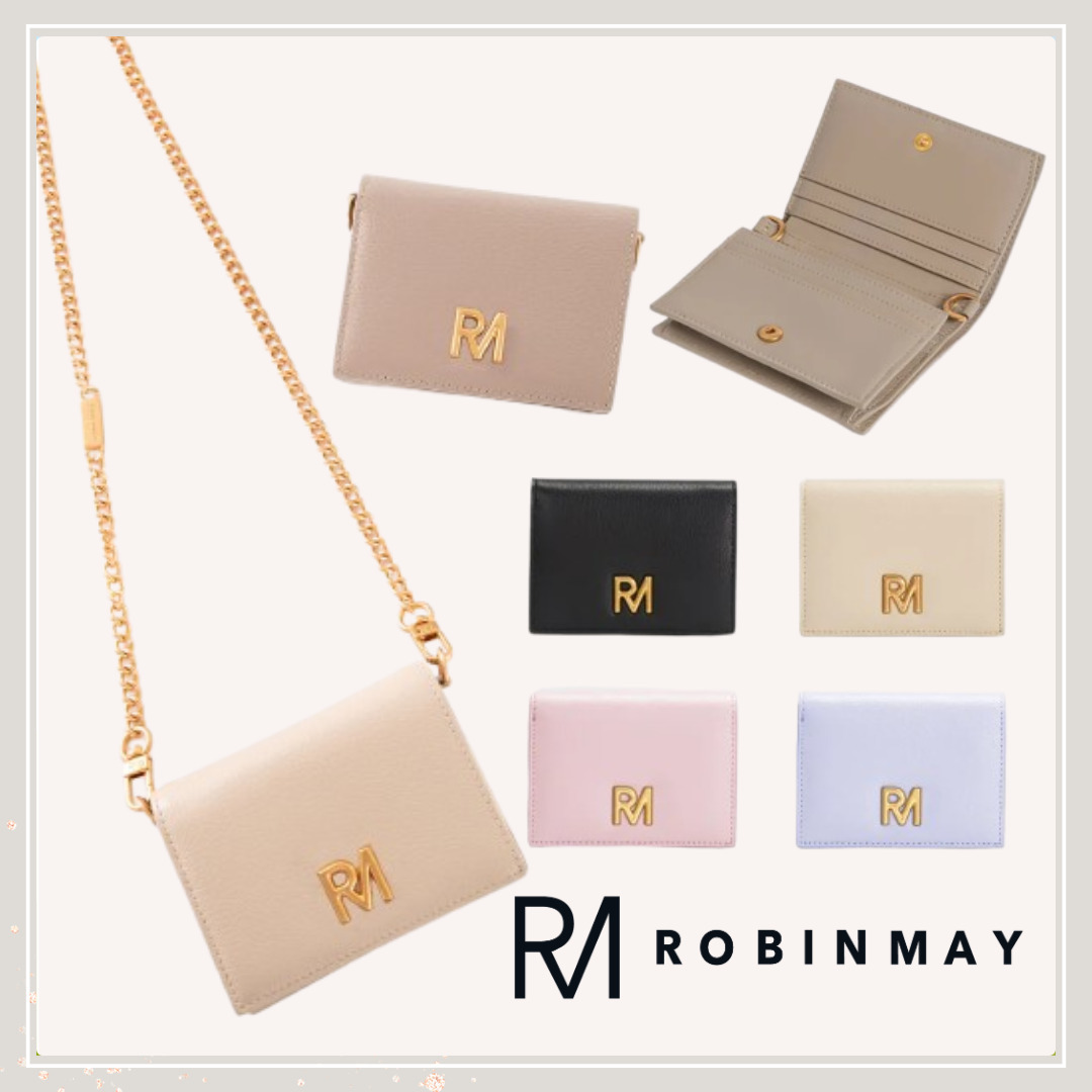 追跡有★ROBINMAY 本革 レザー 二つ折り チェーンウォレット
