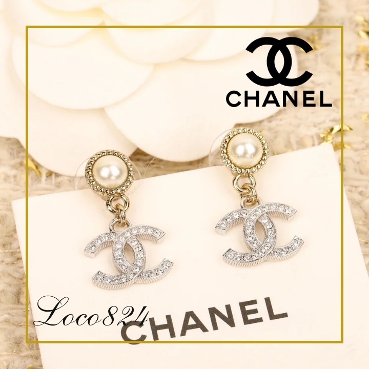 【揺れるCCロゴがエレガント♪】シャネル ピアス B24 CHANEL
