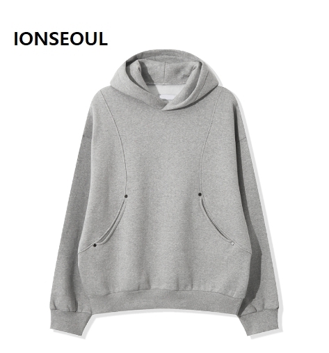 Tシャツ・カットソー IONSEOUL curved rivet hood-T JE741