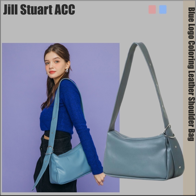 ★JILLSTUART★ブルーロゴ配色レザーショルダーバッグ