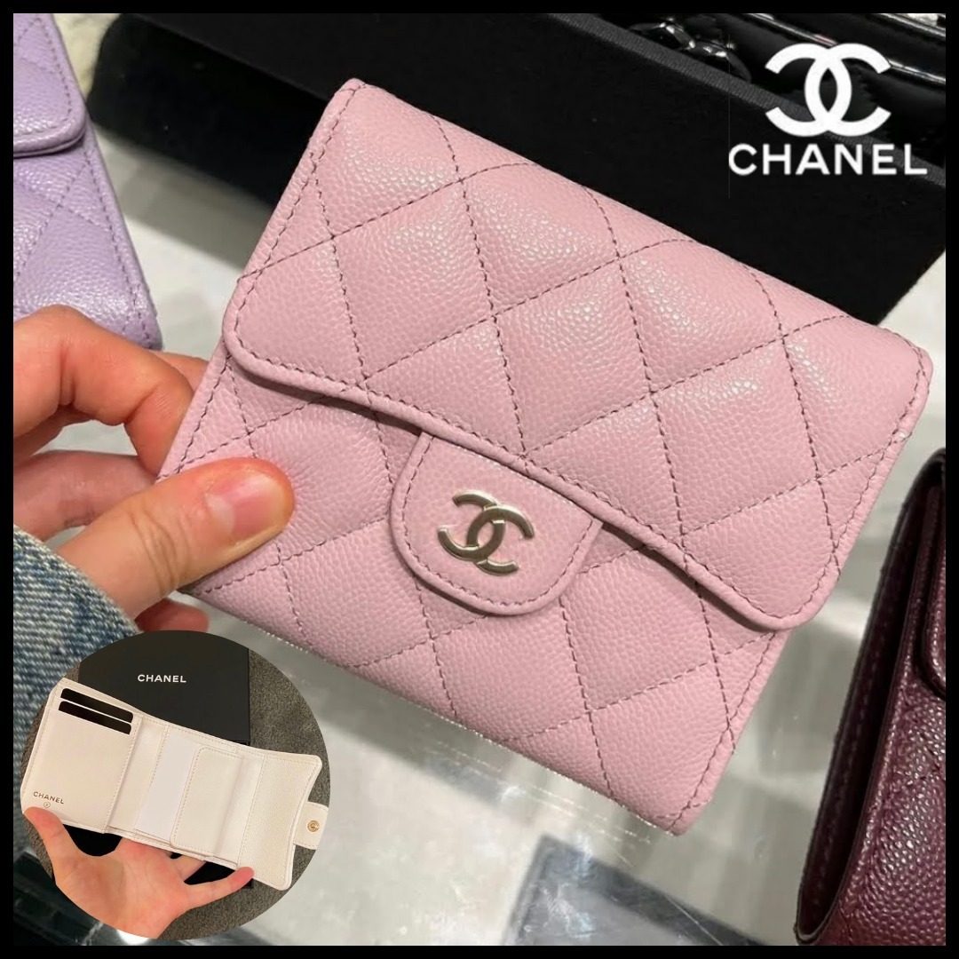 【可愛いカラー♡】CHANEL 折りたたみ財布