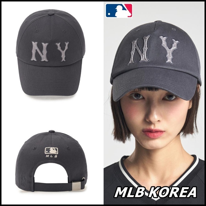 ★MLB Korea★ Basic Coopers Washed Unstructured Ball Cap NY