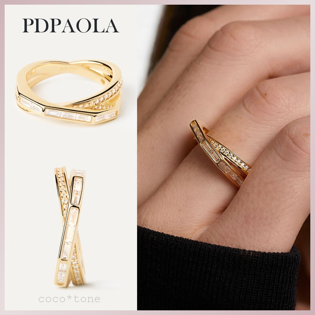 PDPAOLA＊海外限定 オリビア ハーフジオメトリックリング 送関込