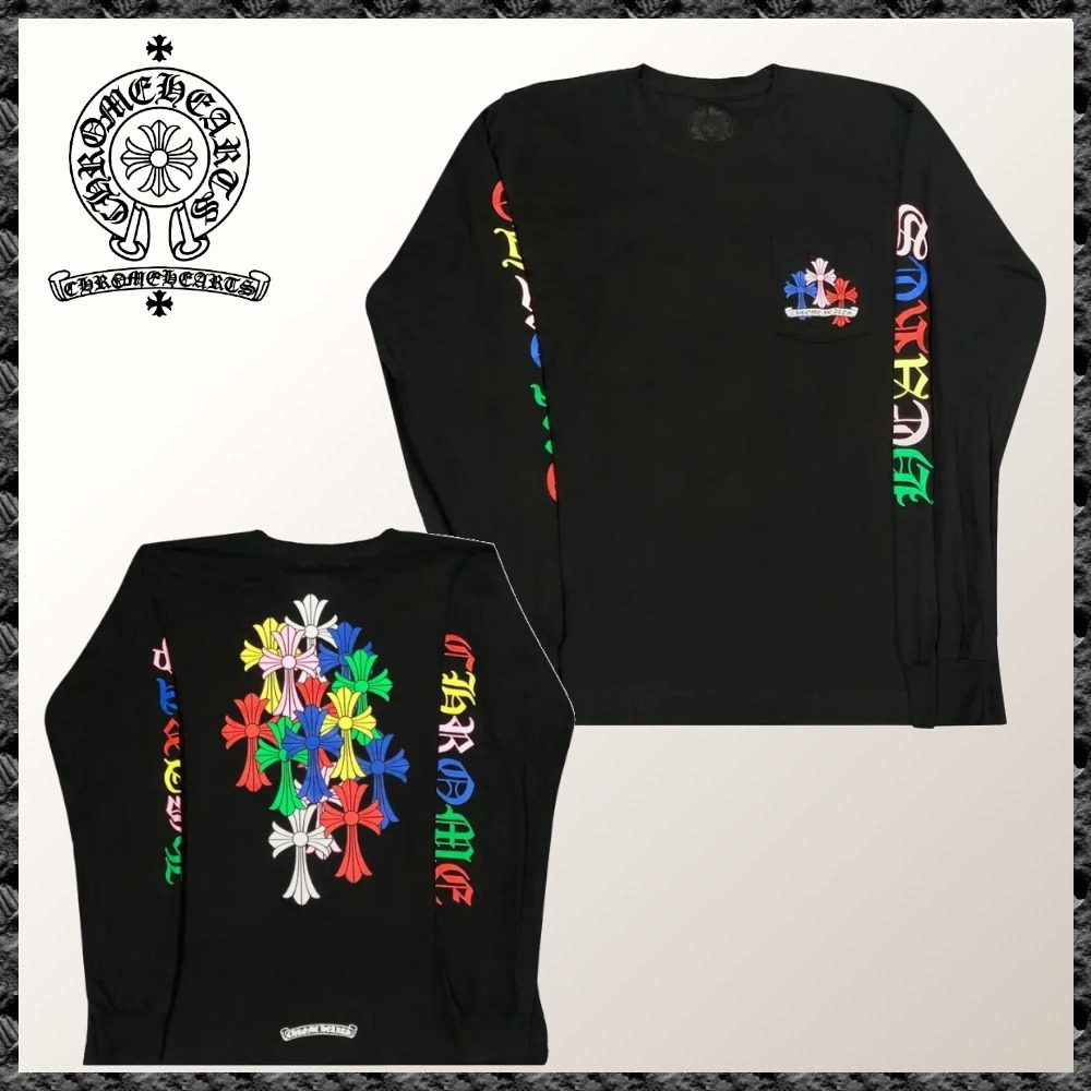 送料込◆CHROME HEARTS◆マルチカラー ロングスリーブ ブラック