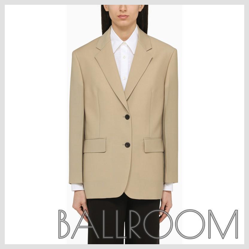 ジャケット PRADA ROPE-COLOURED SINGLE-BREASTED JACKET