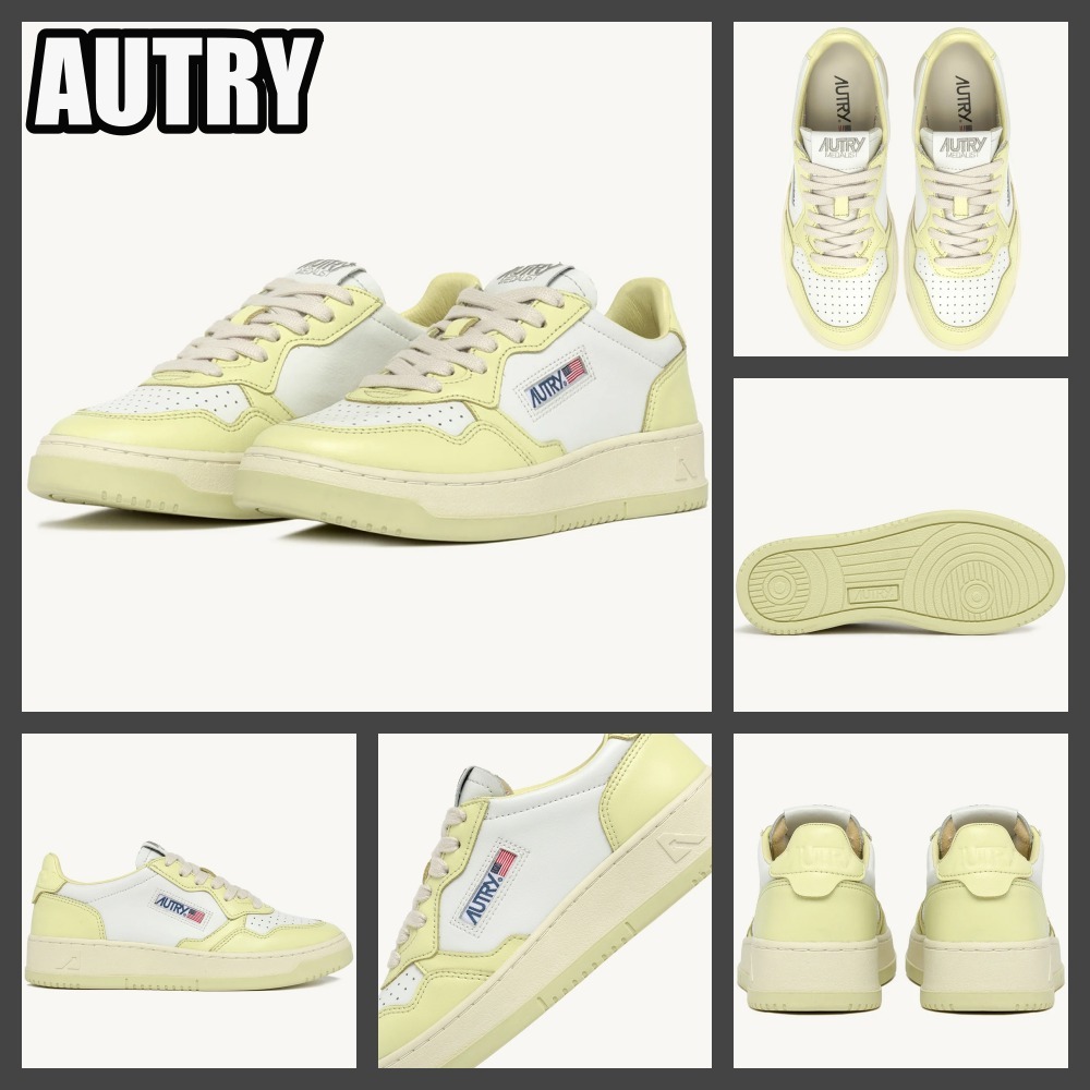 【AUTRY】◆Medalist Low Sneakers White/Yellow◆AULM-WB36◆