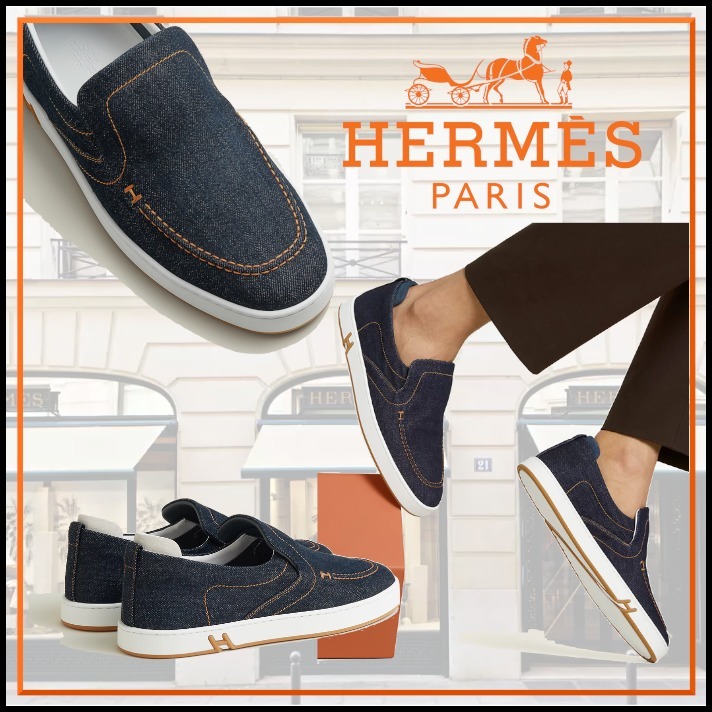 シンプルで履きやすいHermesKiddy slip-on デニムスニーカー