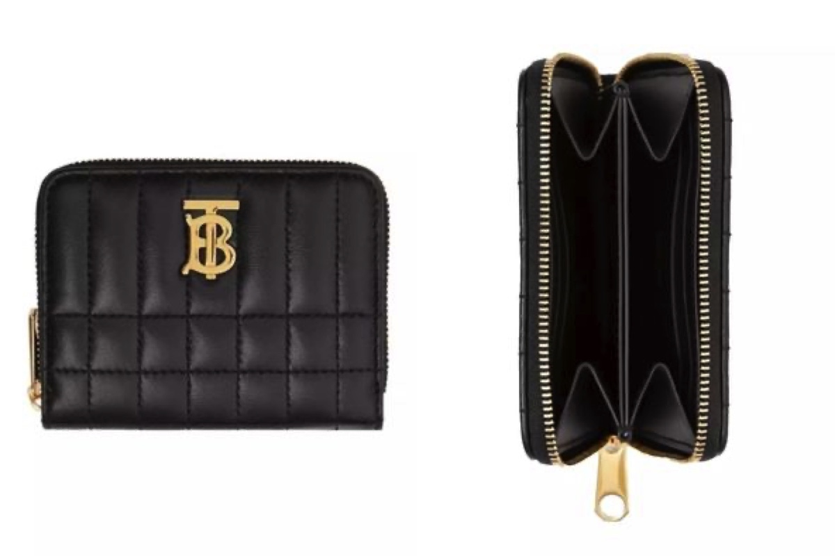 BURBERRY キルティングレザー ローラ ジップウォレット ブラック