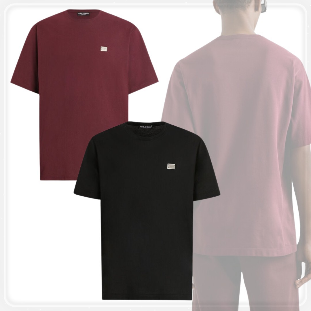 【DOLCE&GABBANA】ロゴプレート コットン Tシャツ 半袖 2色展開