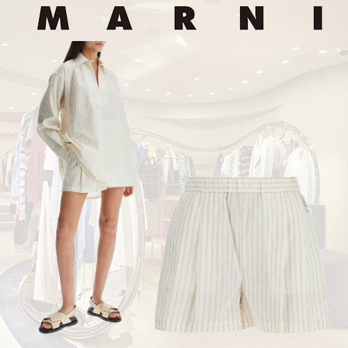 MARNI マルニ レディース ピンストライプショートパンツ 綿