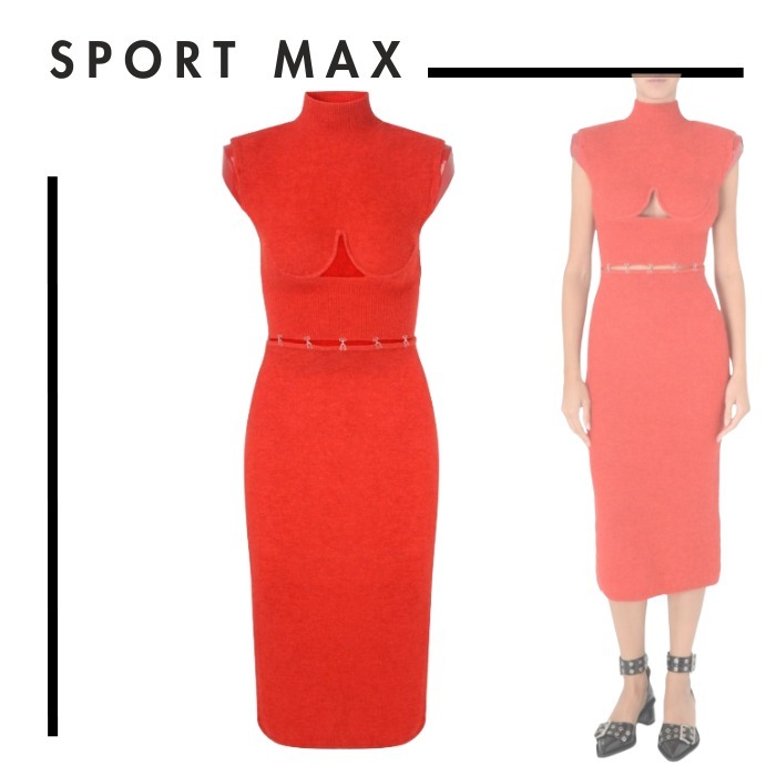 Sport Max★ELLE掲載★ロックな大人ワンピ！レッドドレス