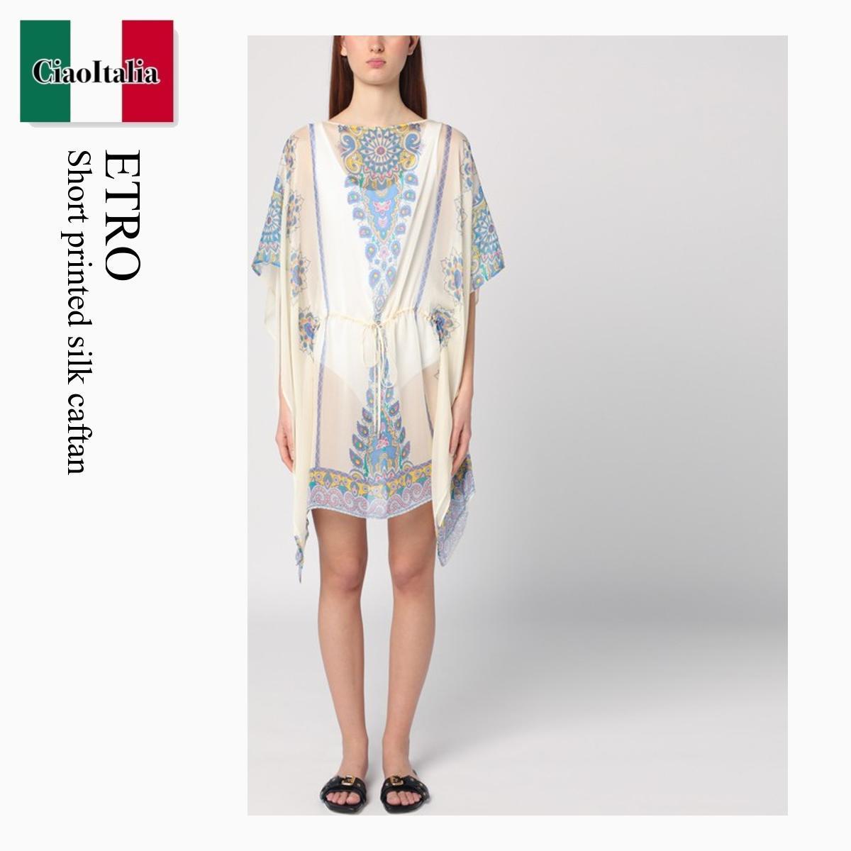 ワンピース Etro Short Printed Silk Caftan