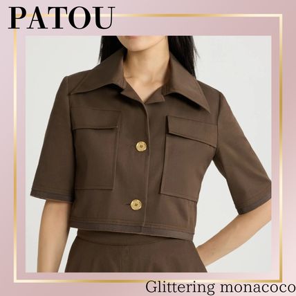 【SALE価格*送料込】パトゥPATOU半袖クロップドジャケットWhite クロップド ホワイト(白)系 PATOU(パトゥ) ジャケット