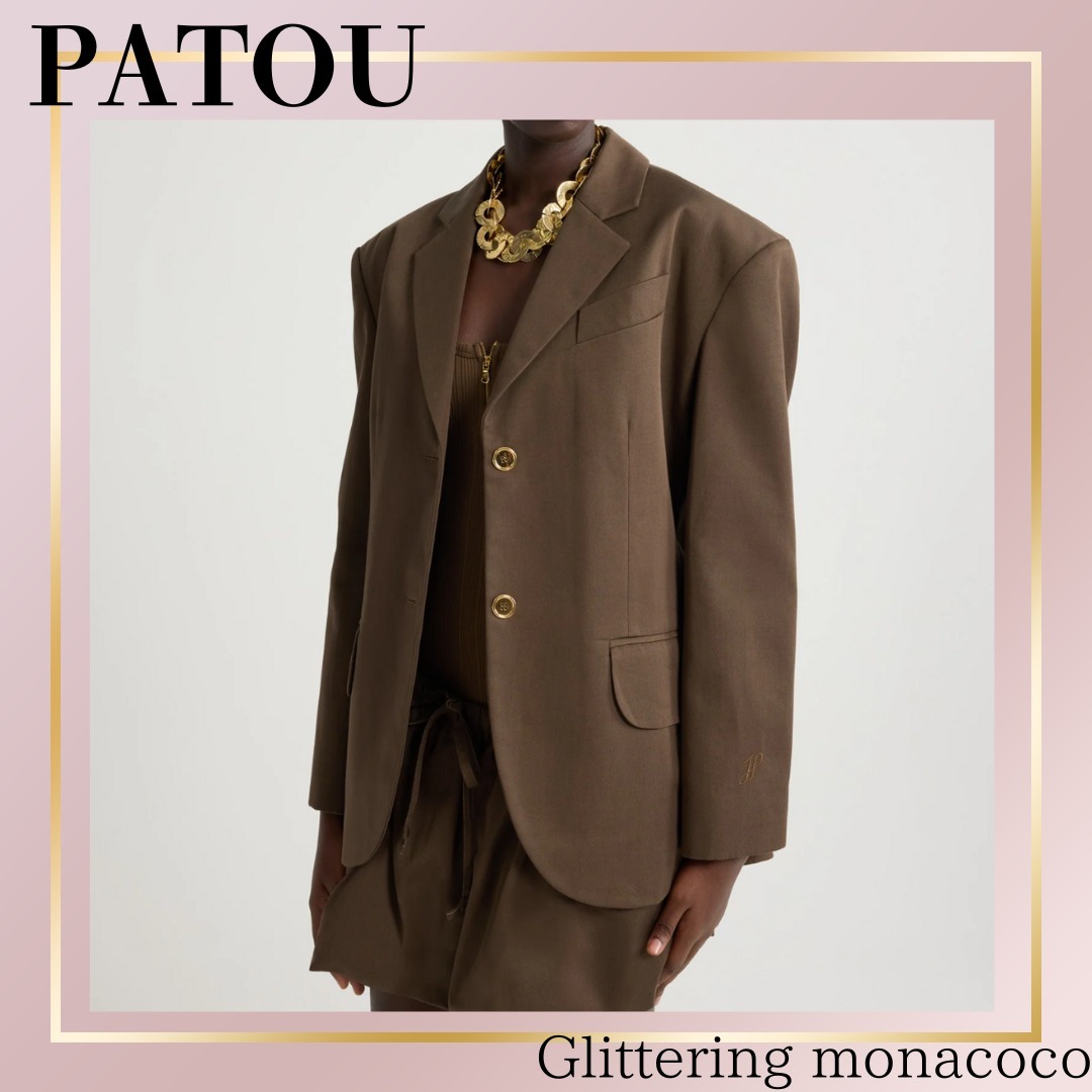 送料関税込み*PATOU*ギャバジン オーバーサイズベルトジャケット