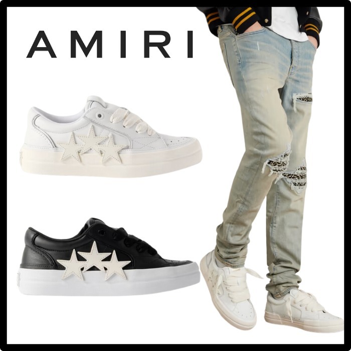 【AMIRI】Sunset Skate Low レザー スニーカー アップリケ付き