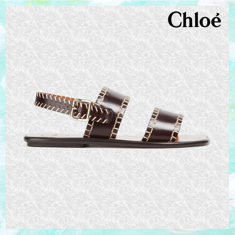 【送料込】Chloe_レザー スリングバックサンダル