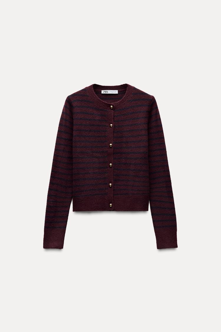 ZARA】ストライプニットジャケット 1509/104/681 (ZARA