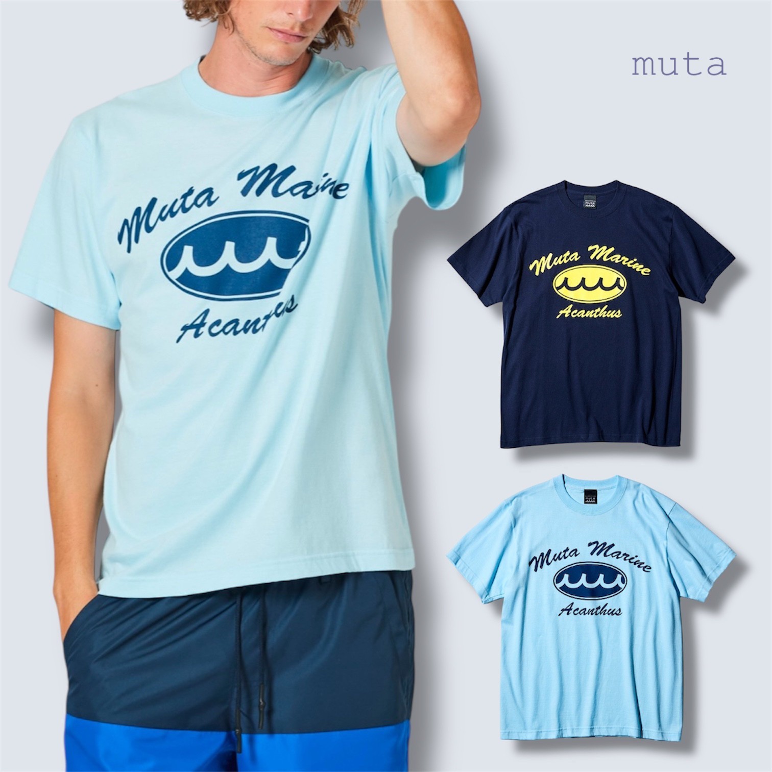 すぐ届く【muta】MARINE × ACANTHUS サークルロゴTシャツ