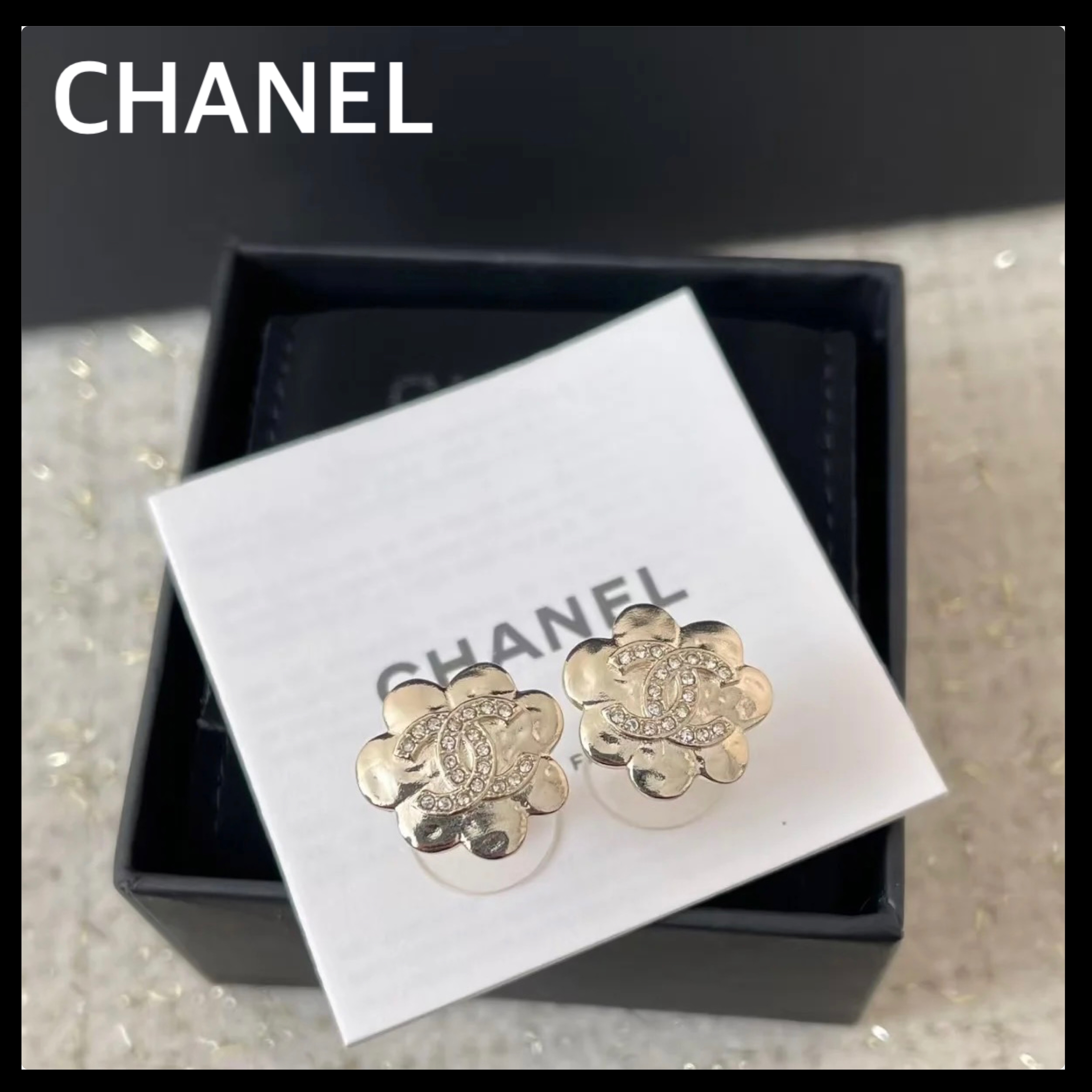 【大人のフラワーアクセ】CHANEL フラワーモチーフピアス 上品可愛い【CHANEL】お花モチーフ ピアス