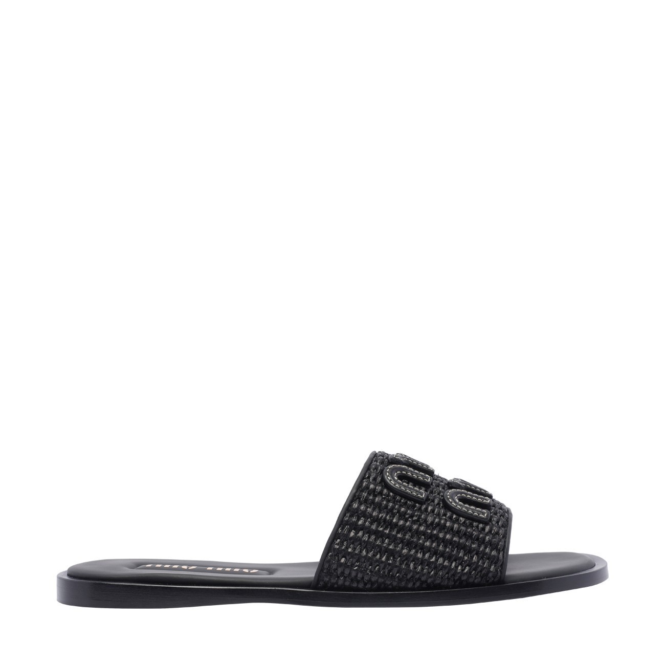サンダル・ミュール Miu Miu LOGO SLIDE SANDALS