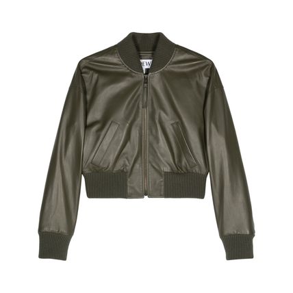 レザージャケット・コート LOEWE SS23 Fluo green leather shirt (S540Y31L08 FLUOGREEN) Loewe Leather Shirt with Embossed Logo women - Glamood Outlet