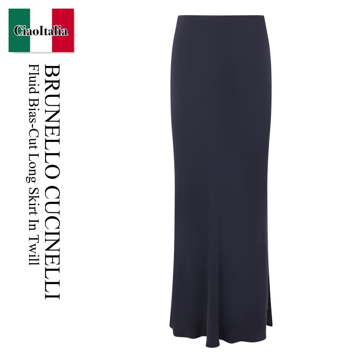 スカート Brunello Cucinelli Fluid Bias-Cut Long Skirt In Twill