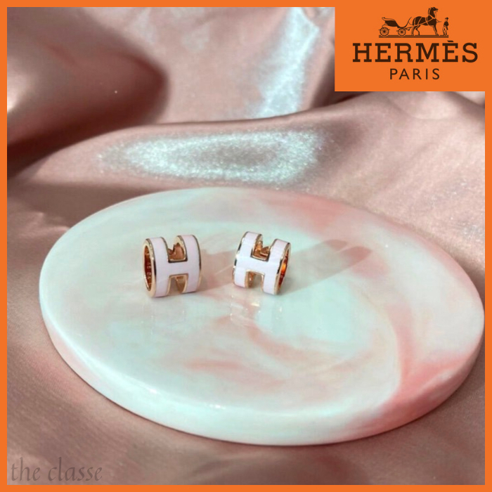 【上品なフェミニンカラー♪】HERMES ピアス Mini Pop H