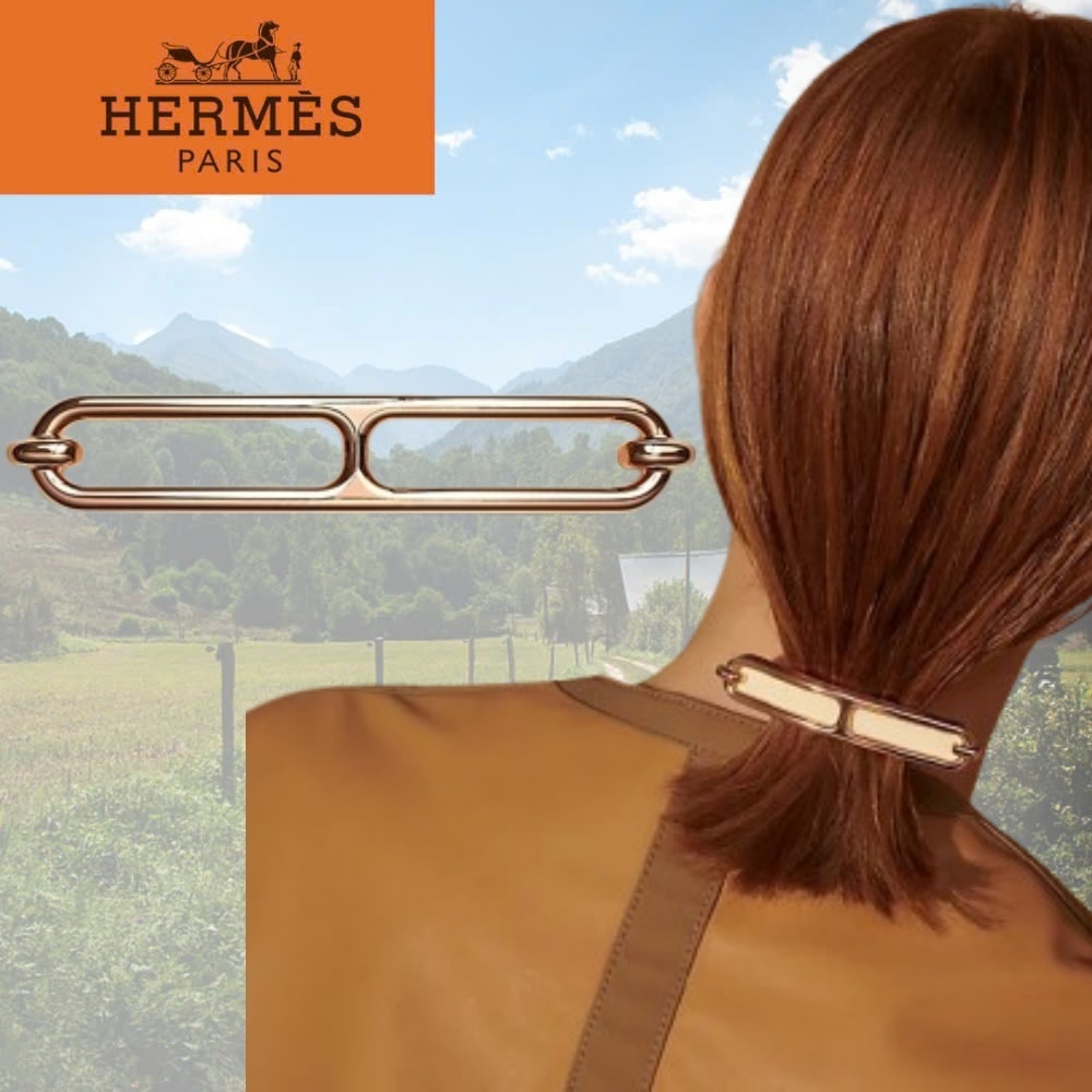 【エレガンス！】HERMES Barrette Roulis PM バレッタ