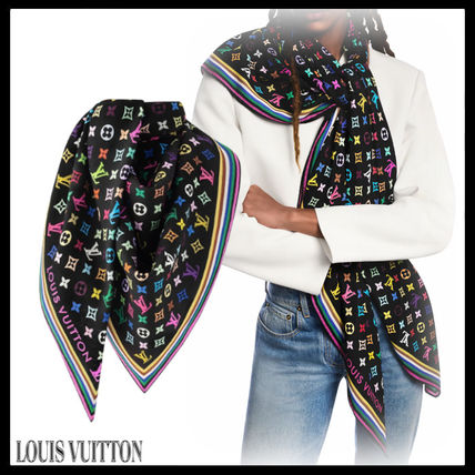 Louis Vuitton Silk Monogram LV Stories 70cm Scarf (SHF-Tnq3Op)