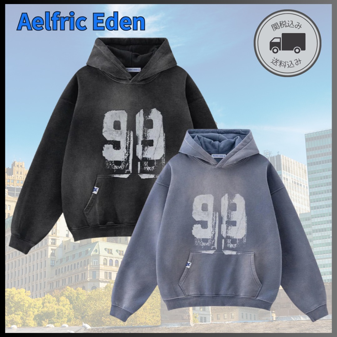 Aelfric Eden★グラフィティ ナンバー ウォッシュド パーカー