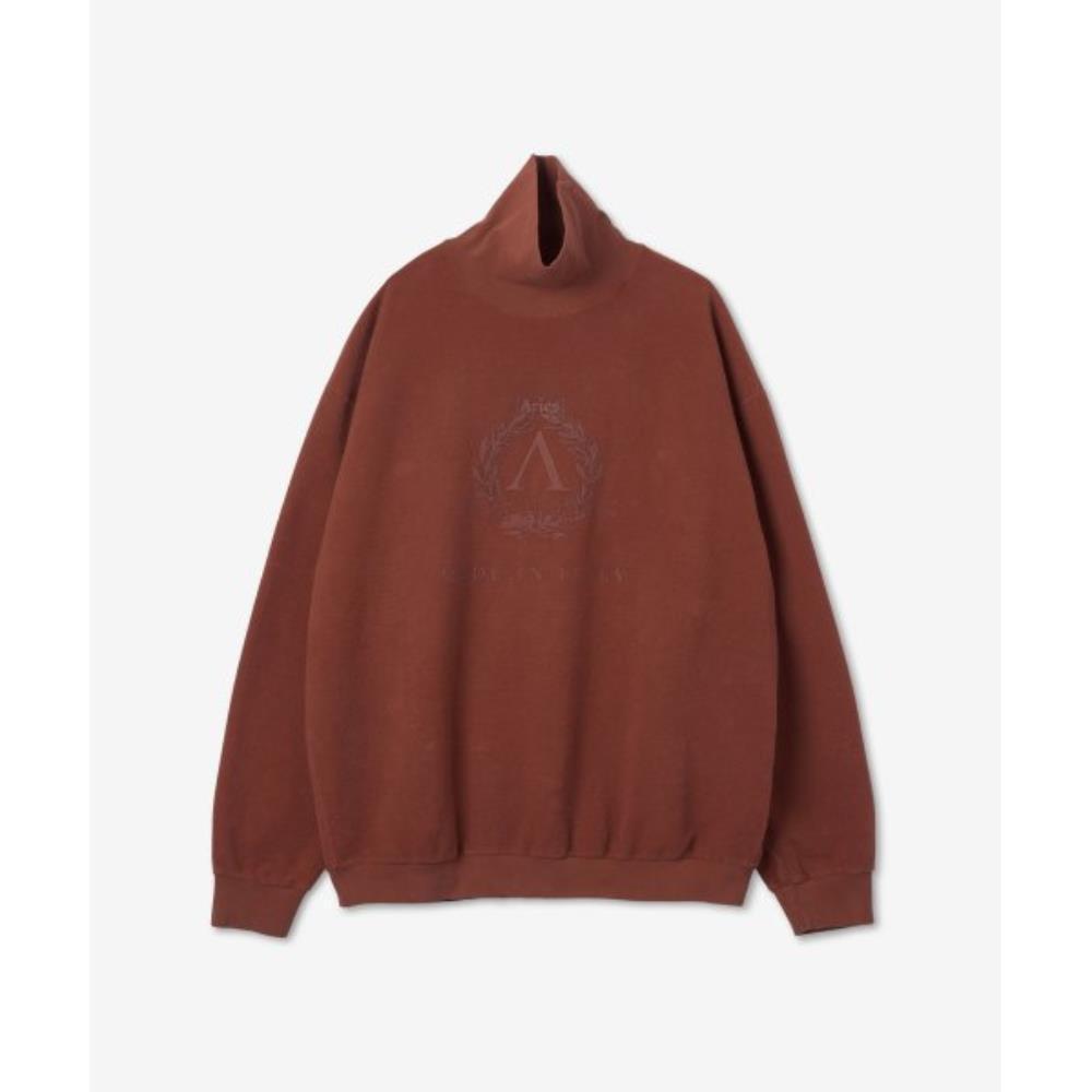 ★ARIES★ Premium Laurel High Neck Sweatshirt Burgundy FTAR2