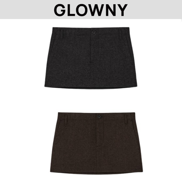 【glowny】 G STRAIGHT WOOL MINI SKIRT 2色 ★送料関税込み★