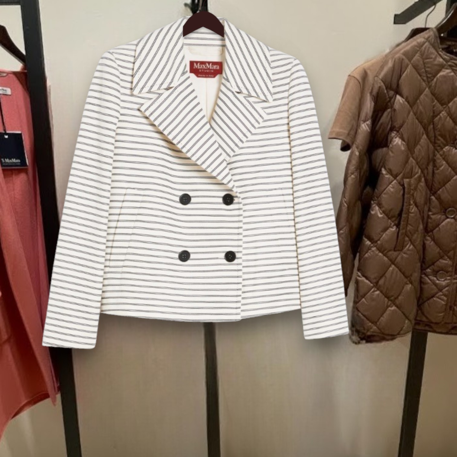 MAX MARA STUDIO アッスアン コットン ストライプ ジャケット