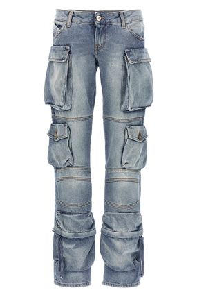 THE ATTICO★ファーンカーゴジーンズ ブルーデニム★送関込 ブルー（青）系 THE ATTICO(ジアティコ) デニム・ジーパン