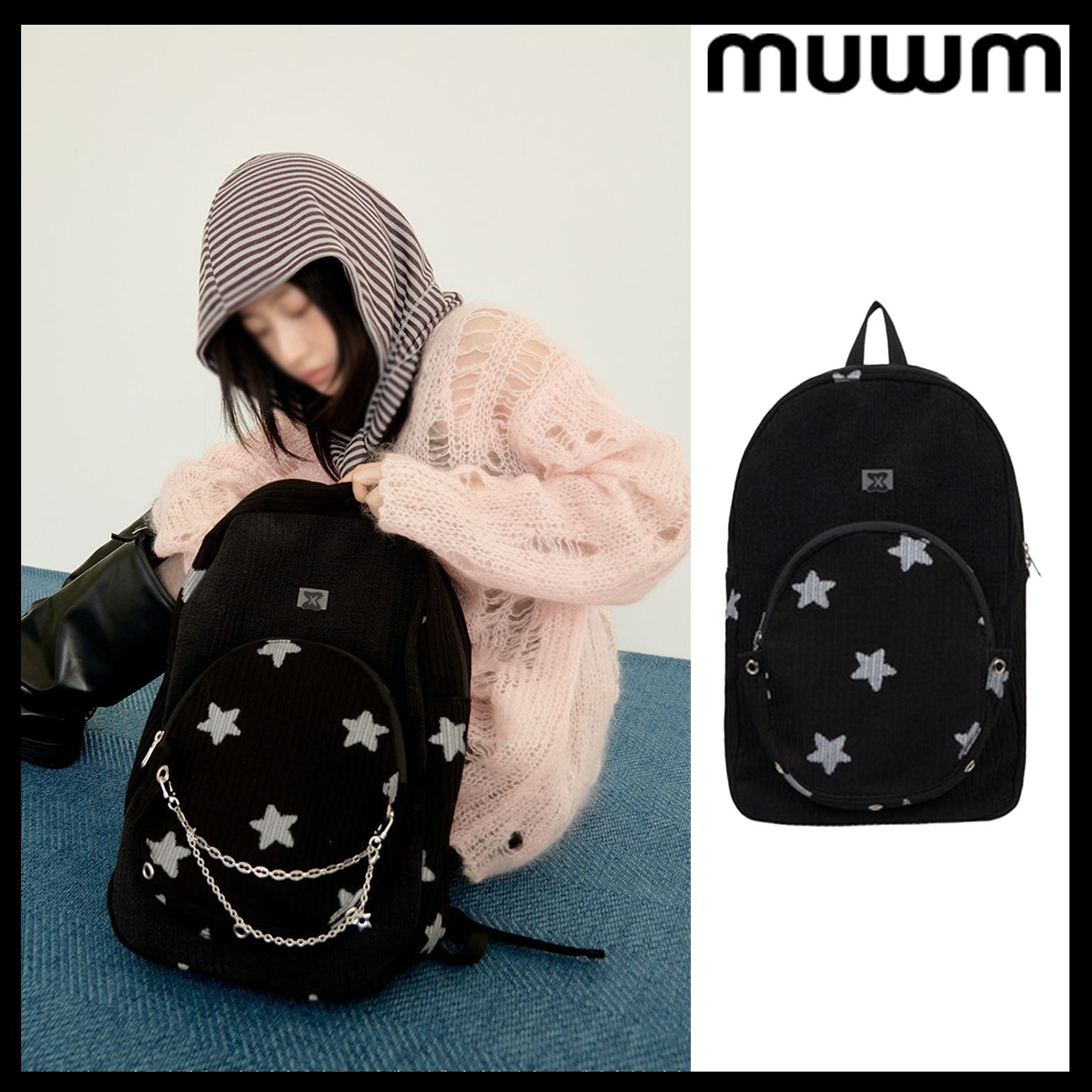 【MUWM】Nest Backpack(Black Star)バックパック★人気★追跡付