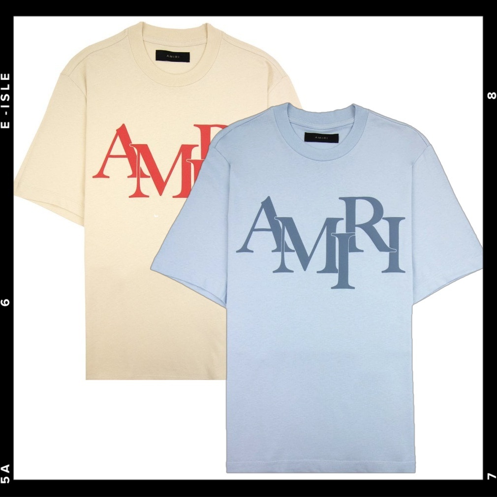 希少【AMIRI】スタッガード ロゴ Tシャツ