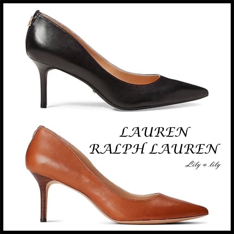 LAUREN RALPH LAUREN ◆ロゴ レザー パンプス◆関税送料込み