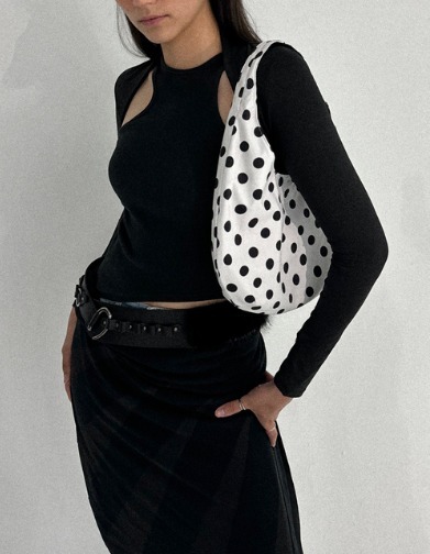 ★日本未入荷★KANARI★MINI TWO WAY BAG -dot & glossy-black