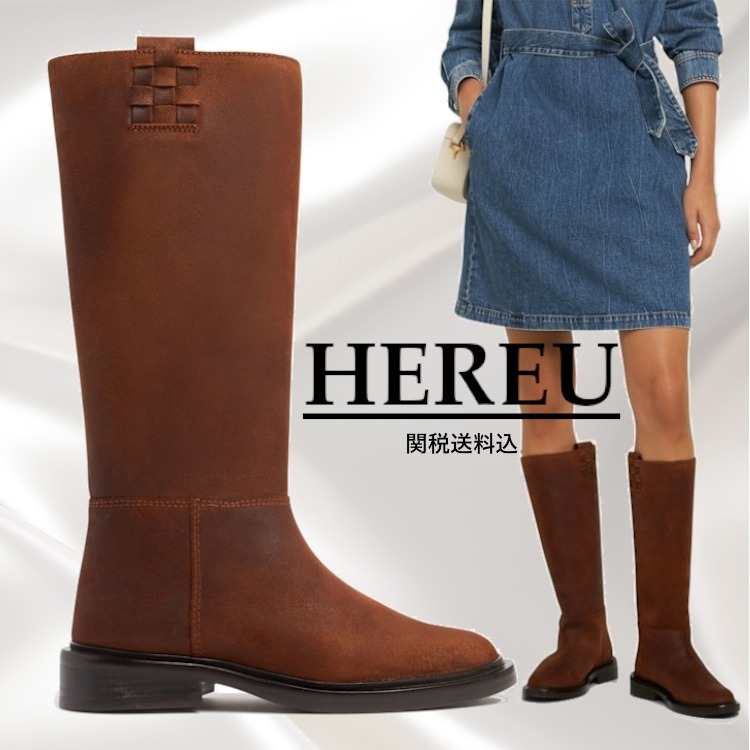 【関税送料込】Hereu Anellaワックスドレザーロングブーツ20mm**