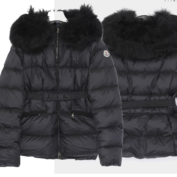 MONCLER☆24FW ロゴ ベルト ファーフー パッド入りジャケット