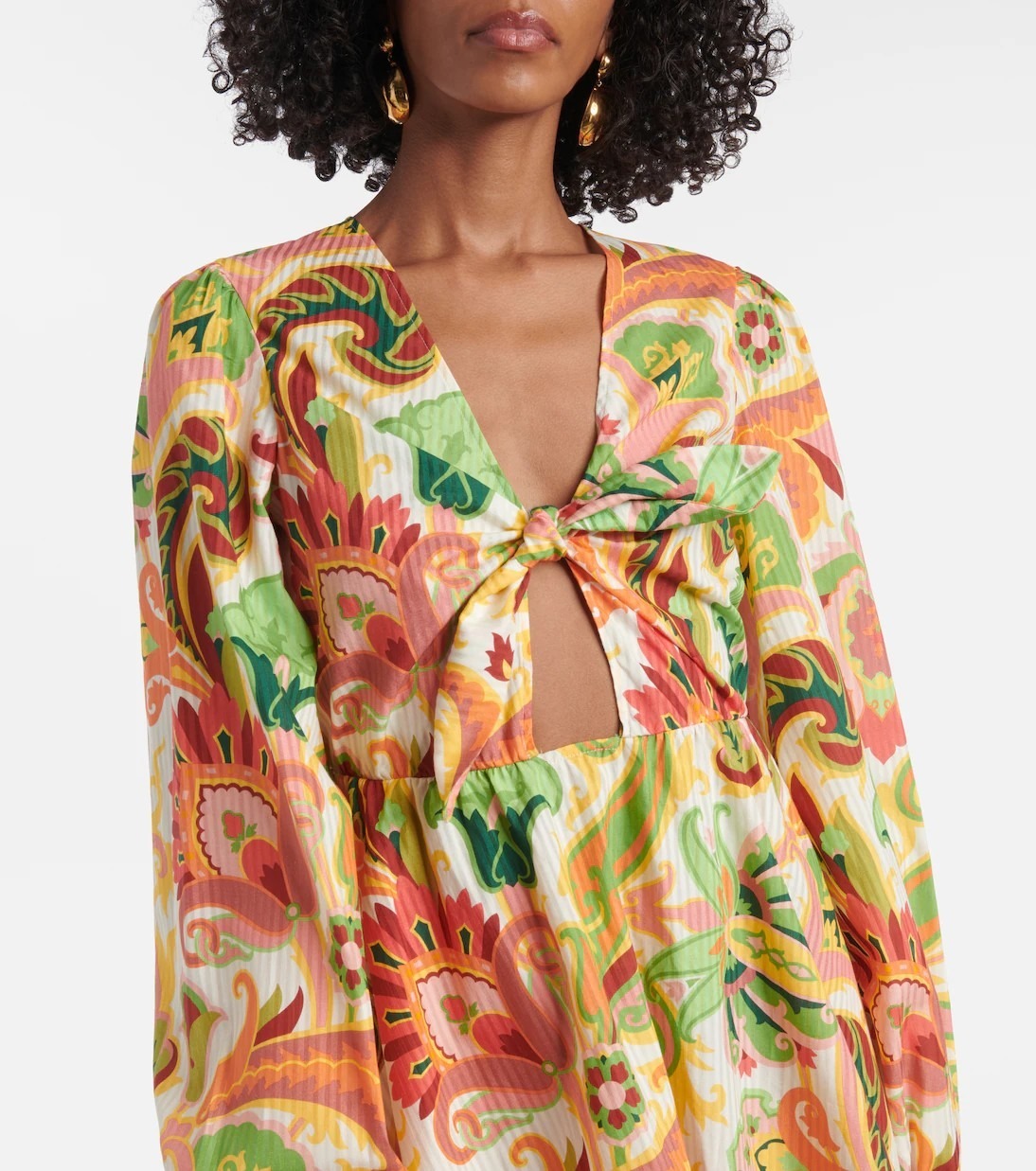 '関税送料込み ETRO コットン アンド シルク ミニドレス デザイン性高いアイテム】ETRO コットン&シルクミニドレス